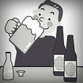 お酒を飲んでいる画像