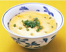 豆乳と卵の蒸し物